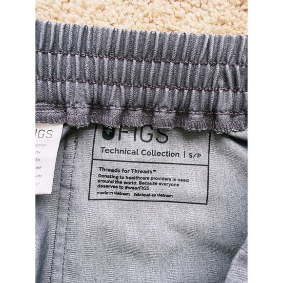 FIGS Yola Elastic Waist Skinny Scrub Pants Graphite Gray S Petite Nurse Medical - Picture 5 of 6